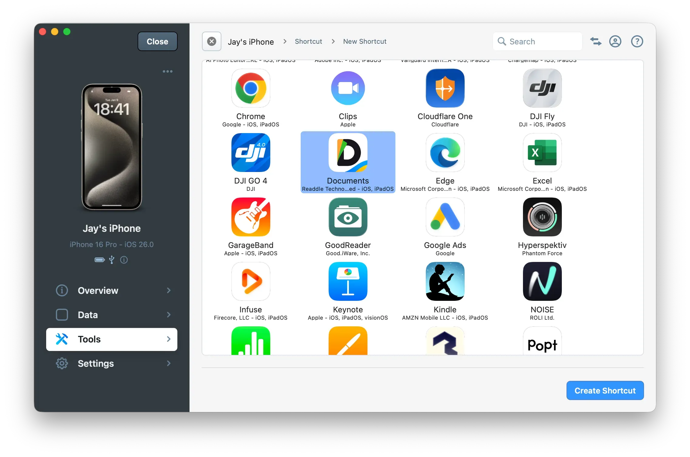 iMazing Overview Section