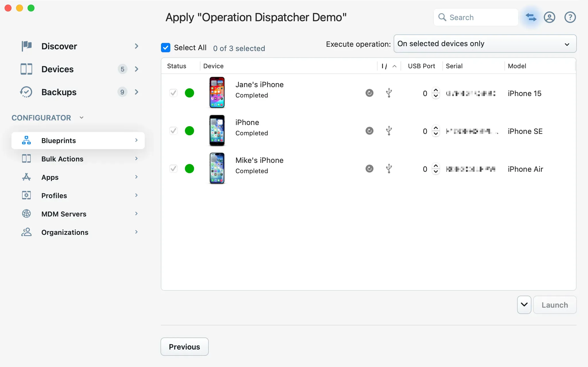 iMazing Configurator, Operation Dispatcher, All Done