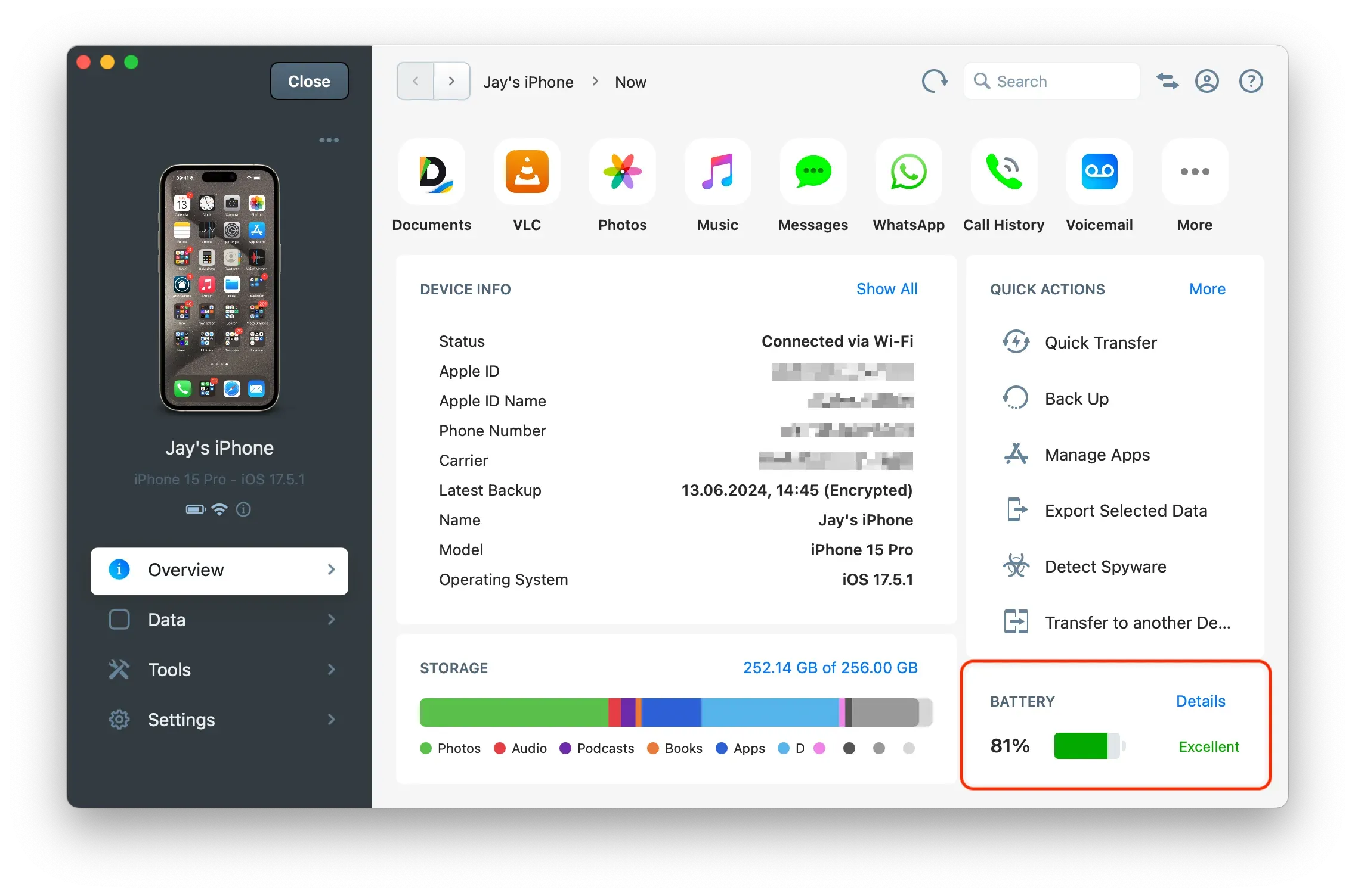 iMazing 3 Battery Health