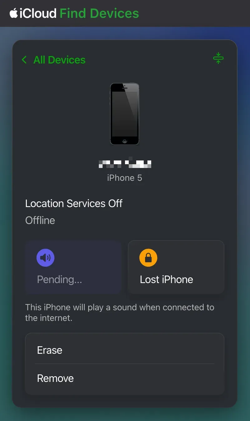icloud.com Find My Section