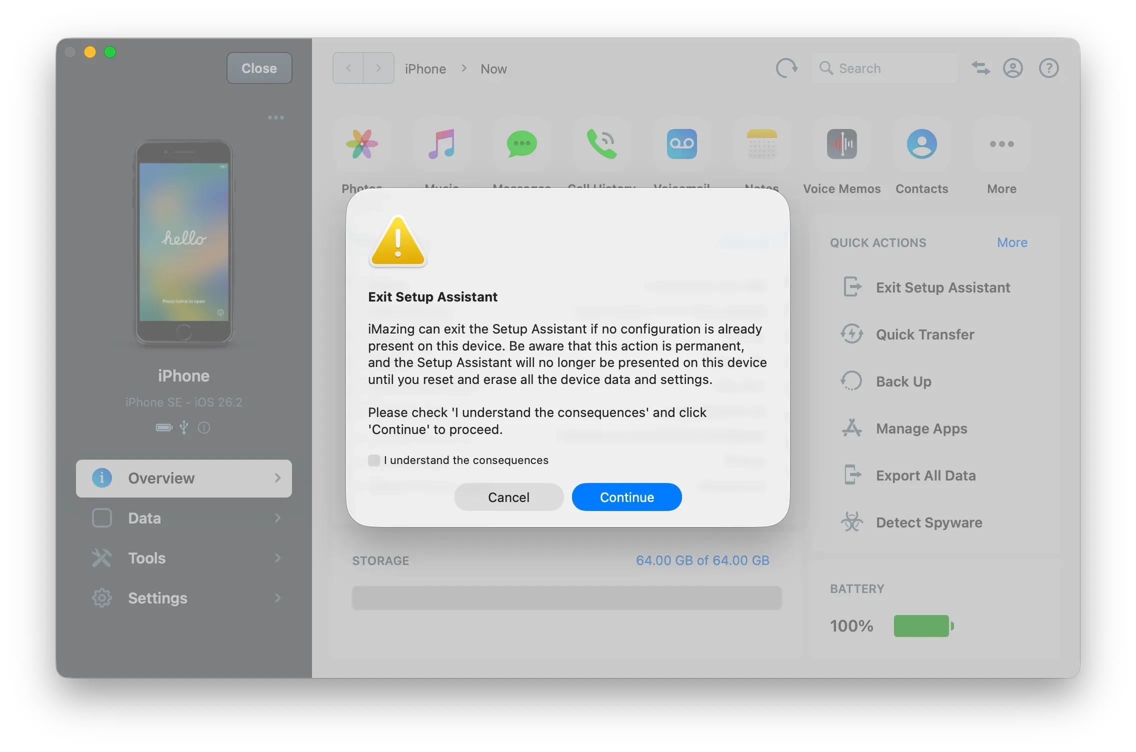 Exit Setup confirmation prompt