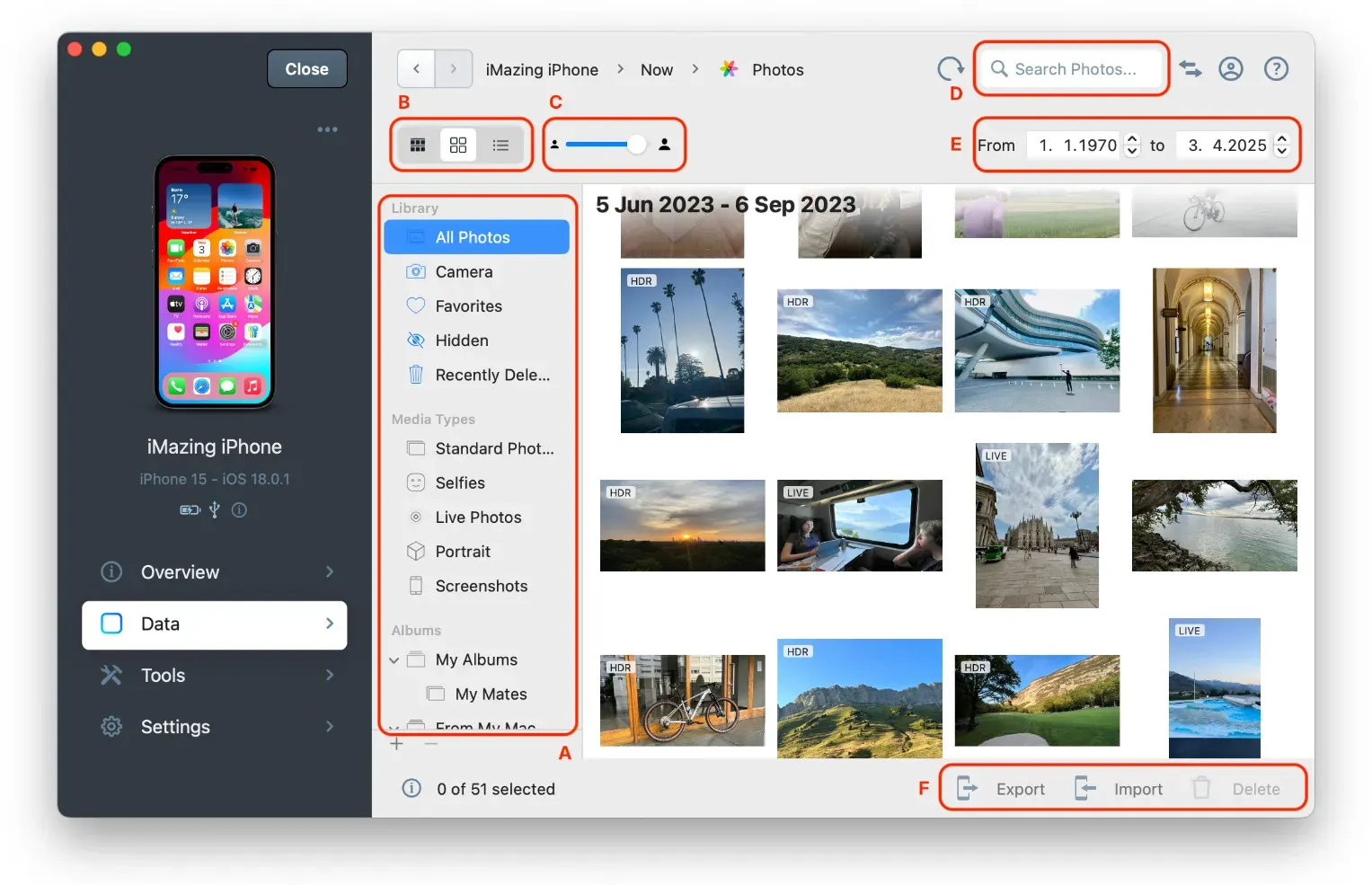 iMazing 3 Photos Library View, Updated Interface