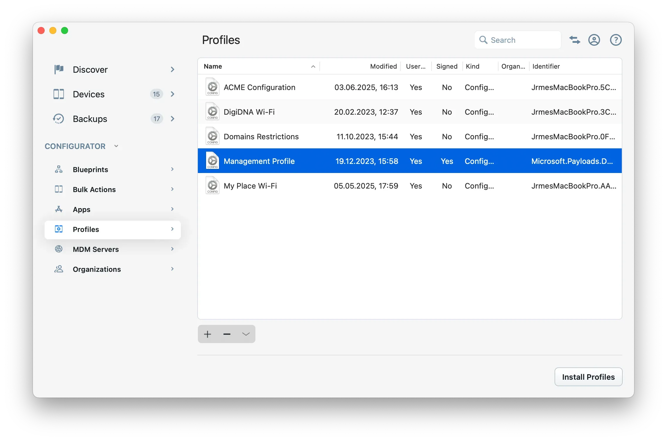 iMazing Configurator Profiles