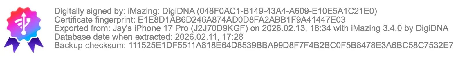 Display the certificat for a signed PDF file
