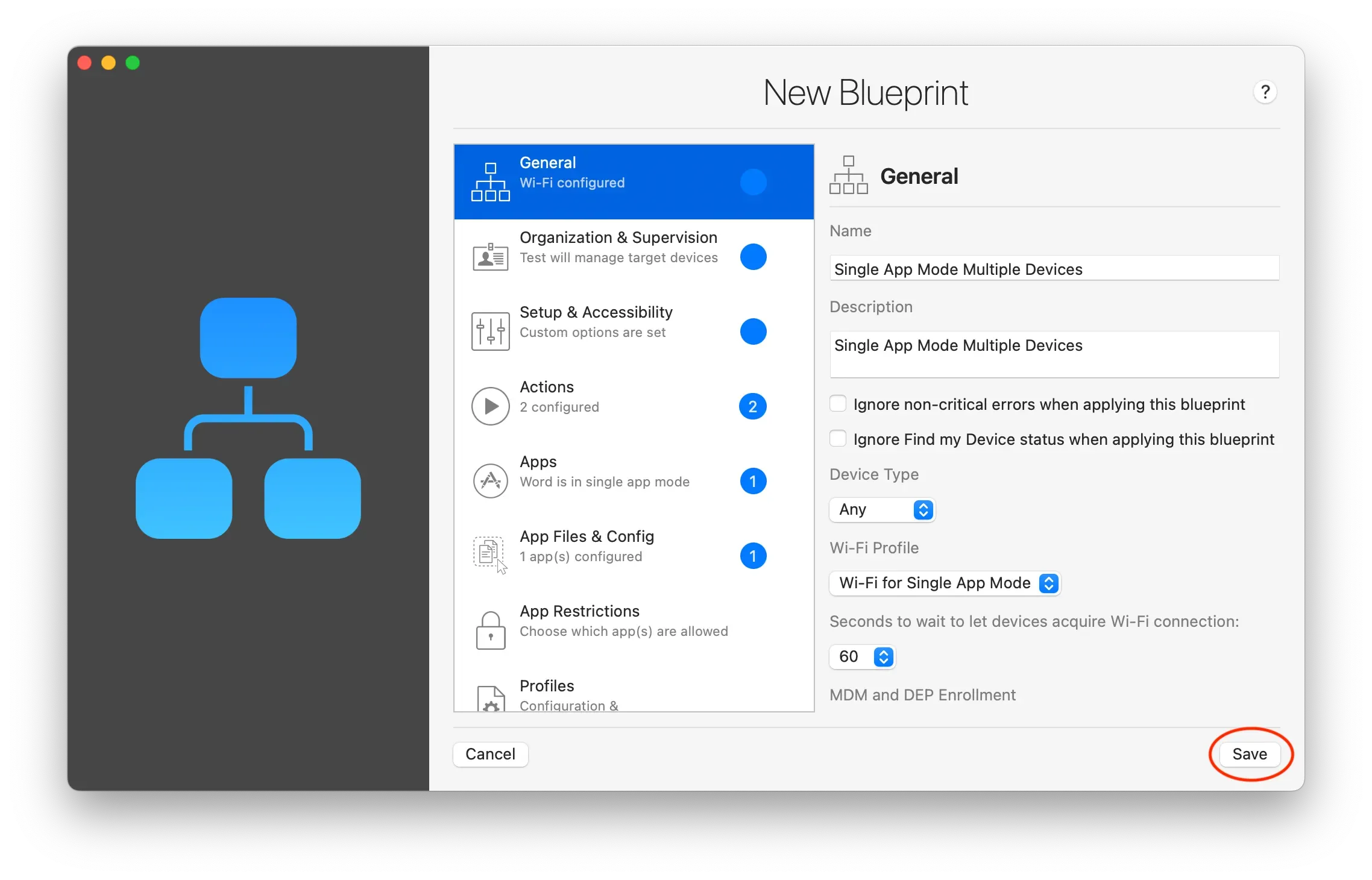 Save the chosen files