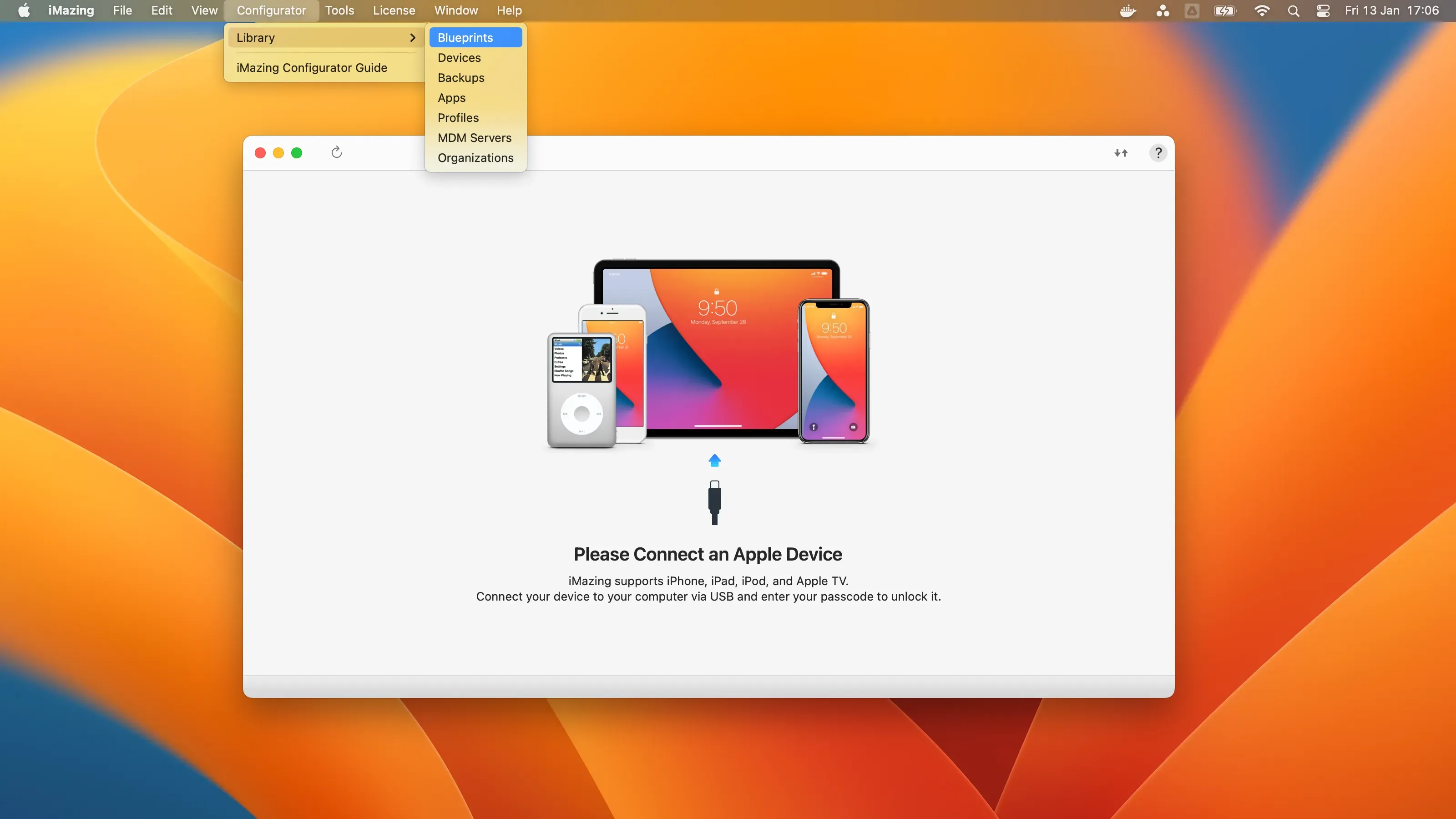 The iMazing blueprint feature