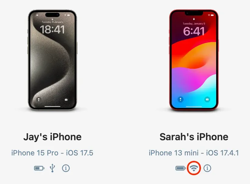 iMazing Wi-Fi Connection Screenshot